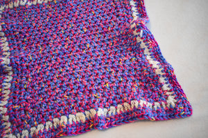 Blue & Pink Confetti Crochet Cat Mat