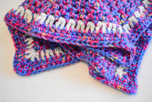Load image into Gallery viewer, Blue & Pink Confetti Crochet Cat Mat