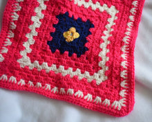 Load image into Gallery viewer, Bright Pink and Navy Crochet Cat Mat
