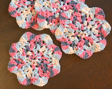 Load image into Gallery viewer, Blue & Pink Floral-Inspired Colorful Coasters (Set of 4)