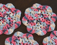 Load image into Gallery viewer, Blue & Pink Floral-Inspired Colorful Coasters (Set of 4)