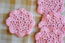 Load image into Gallery viewer, Petal Pink Floral Inspired Crochet Coasters Set (Set of 4)