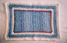 Load image into Gallery viewer, Homespun Blue and Fuzzy White Baby Blanket