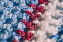 Load image into Gallery viewer, Homespun Blue and Fuzzy White Baby Blanket