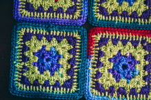 Load image into Gallery viewer, Vibrant Multicolor Crochet Coasters Set (Set of 4)