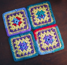 Load image into Gallery viewer, Vibrant Multicolor Crochet Coasters Set (Set of 4)