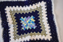 Load image into Gallery viewer, Navy & Fuzzy White Cat Mat