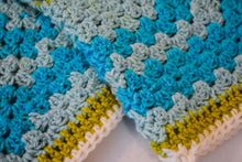 Load image into Gallery viewer, Large Sky Blue & Soft Chartreuse Cat Mat