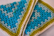 Load image into Gallery viewer, Large Sky Blue & Soft Chartreuse Cat Mat