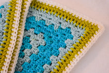 Load image into Gallery viewer, Large Sky Blue & Soft Chartreuse Cat Mat