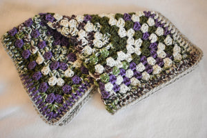 Purple & Mossy Green Crochet Cat Mat