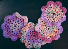 Load image into Gallery viewer, Purple Multicolor Floral-Inspired Colorful Coasters (Set of 4)
