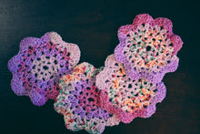 Load image into Gallery viewer, Purple Multicolor Floral-Inspired Colorful Coasters (Set of 4)