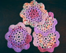 Load image into Gallery viewer, Purple Multicolor Floral-Inspired Colorful Coasters (Set of 4)