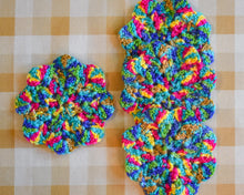 Load image into Gallery viewer, Rainbow Shimmer Floral-Inspired Colorful Coasters (Set of 4)