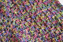 Load image into Gallery viewer, Rich Jewel Tone Rainbow Crochet Cat Mat