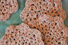 Load image into Gallery viewer, Speckled Cream Crochet Coasters (Set of 4) - Square OR Floral