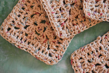 Load image into Gallery viewer, Speckled Cream Crochet Coasters (Set of 4) - Square OR Floral
