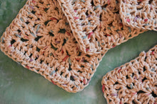 Load image into Gallery viewer, Speckled Cream Crochet Coasters (Set of 4) - Square OR Floral