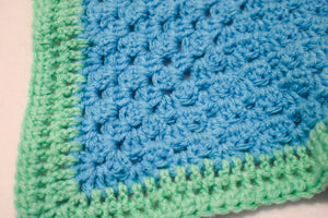Periwinkle Blue & Bright Green Cat Mat