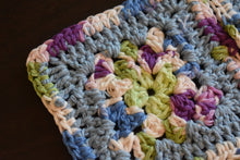 Load image into Gallery viewer, Periwinkle & Purple Granny Square Crochet Coasters Set (Set of 4)