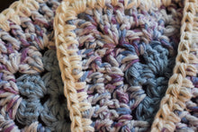 Load image into Gallery viewer, Soft Blue & Purple Granny Square Crochet Coasters Set (Set of 4)