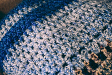 Load image into Gallery viewer, Calming Blues Homespun Crochet Throw Blanket