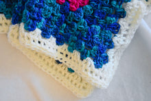 Load image into Gallery viewer, Neon Pink & Bright Gradient Blue Crochet Cat Mat