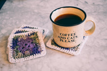 Load image into Gallery viewer, Purple & Mossy Green Gradient Granny Square Coasters Set (Set of 4)