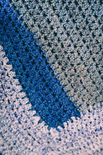 Load image into Gallery viewer, Calming Blues Homespun Crochet Throw Blanket