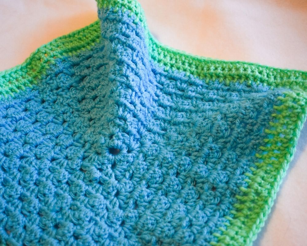 Periwinkle Blue & Bright Green Cat Mat