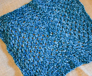 Blue Velvet Crochet Cat Mat
