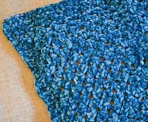 Blue Velvet Crochet Cat Mat