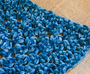 Blue Velvet Crochet Cat Mat