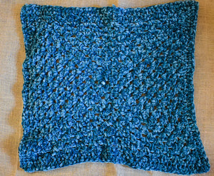 Blue Velvet Crochet Cat Mat