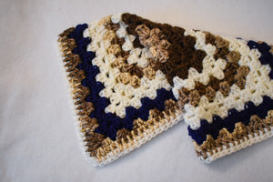 Navy & Brown Cat Mat