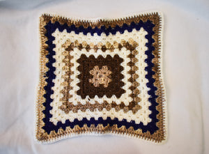 Navy & Brown Cat Mat