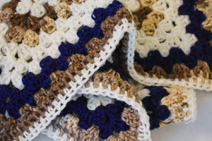 Navy & Brown Cat Mat