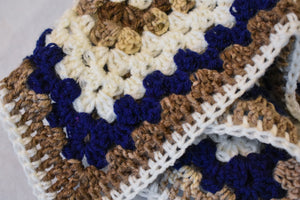 Navy & Brown Cat Mat