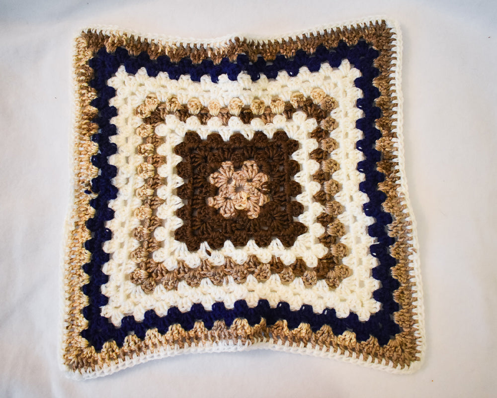 Navy & Brown Cat Mat