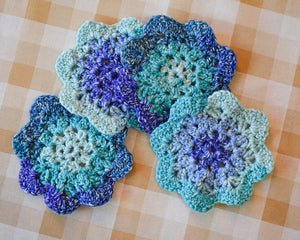 Ocean Blue & Teal Floral-Inspired Colorful Coasters (Set of 4)