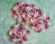 Blue & Pink Floral-Inspired Colorful Coasters (Set of 4)