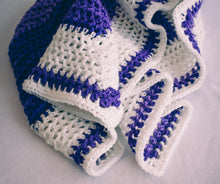 Load image into Gallery viewer, Gradient Plum and White Baby Blanket
