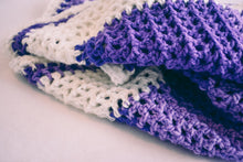 Load image into Gallery viewer, Gradient Plum and White Baby Blanket
