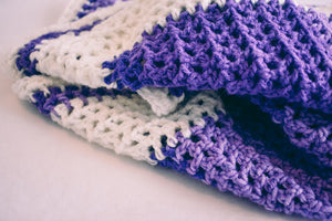 Gradient Plum and White Baby Blanket