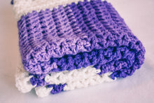 Load image into Gallery viewer, Gradient Plum and White Baby Blanket
