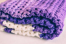 Load image into Gallery viewer, Gradient Plum and White Baby Blanket
