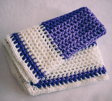 Load image into Gallery viewer, Gradient Plum and White Baby Blanket

