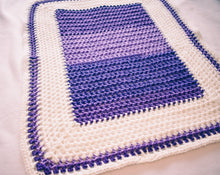 Load image into Gallery viewer, Gradient Plum and White Baby Blanket
