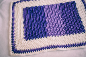 Gradient Plum and White Baby Blanket
